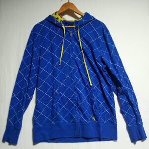 Vurt Men's Full Zip Up Hoodie XL Blue And  Yellow